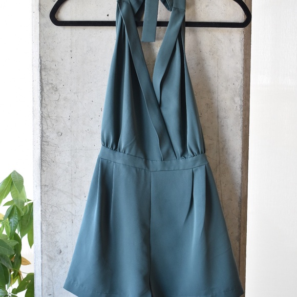 sparkle & fade silky halter romper - Picture 4 of 5